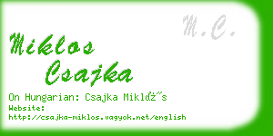 miklos csajka business card